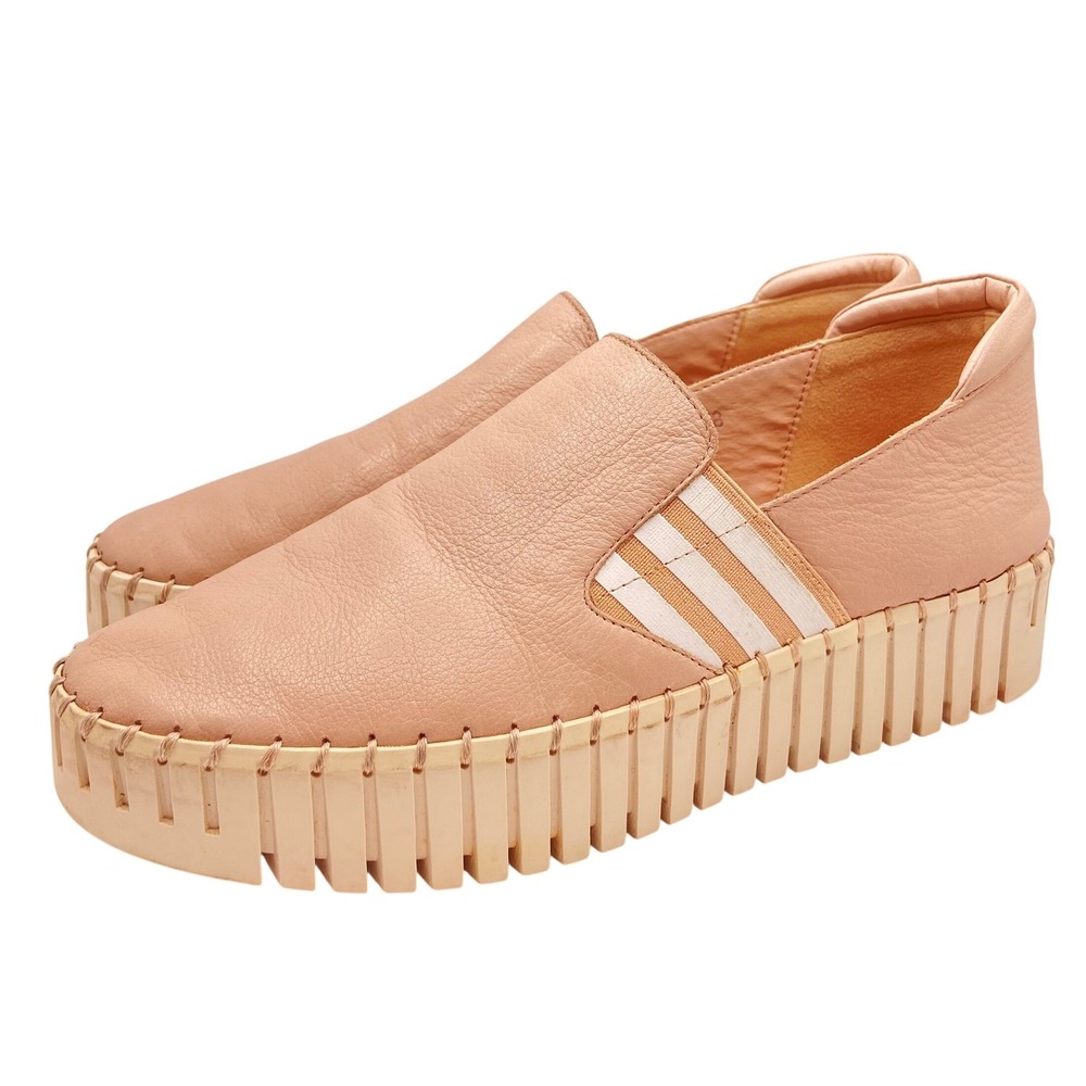 Silent D Womens Becca-DJ Leather Platform Slip On Sneaker Blush Pink Size 38